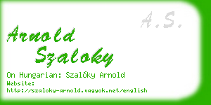 arnold szaloky business card