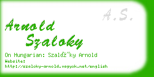 arnold szaloky business card